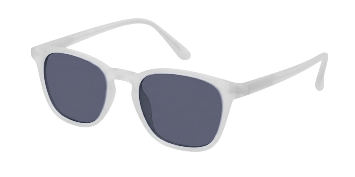 Light Grey Full Rim Round Magneto Eyeglasses