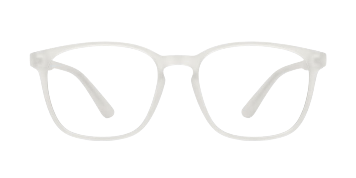 Light Grey Full Rim Round Magneto Eyeglasses