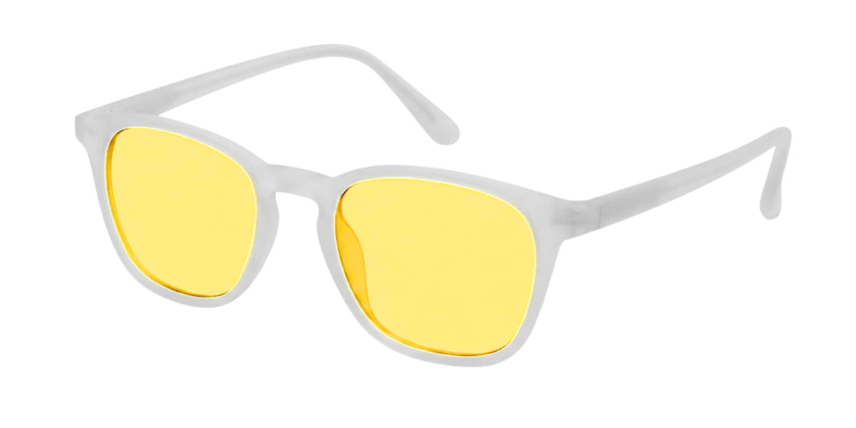 Light Grey Full Rim Round Magneto Eyeglasses