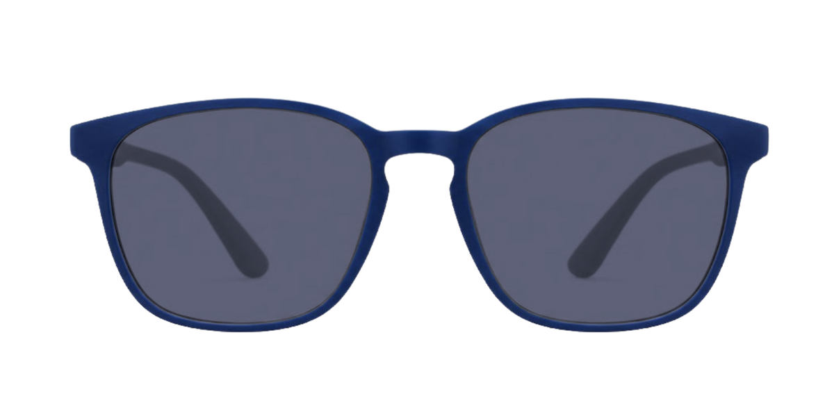 Matte Navy Blue Full Rim Round Magneto Eyeglasses
