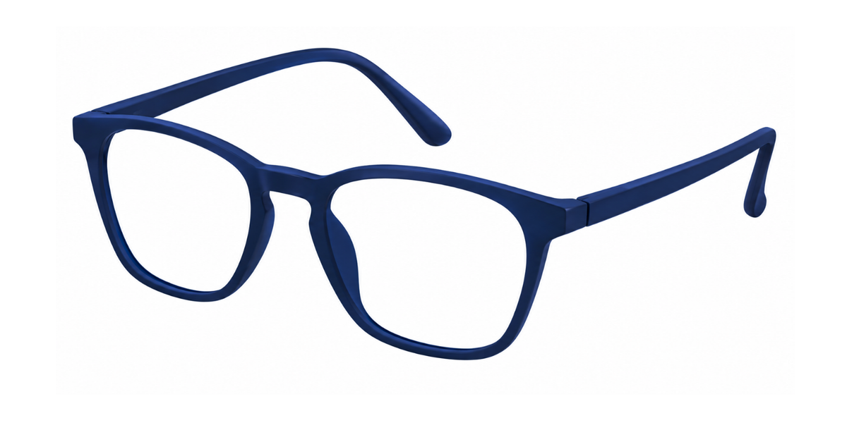 Matte Navy Blue Full Rim Round Magneto Eyeglasses