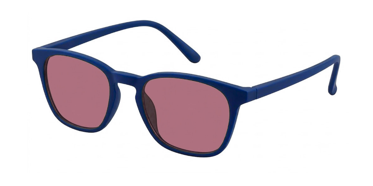 Matte Navy Blue Full Rim Round Magneto Eyeglasses