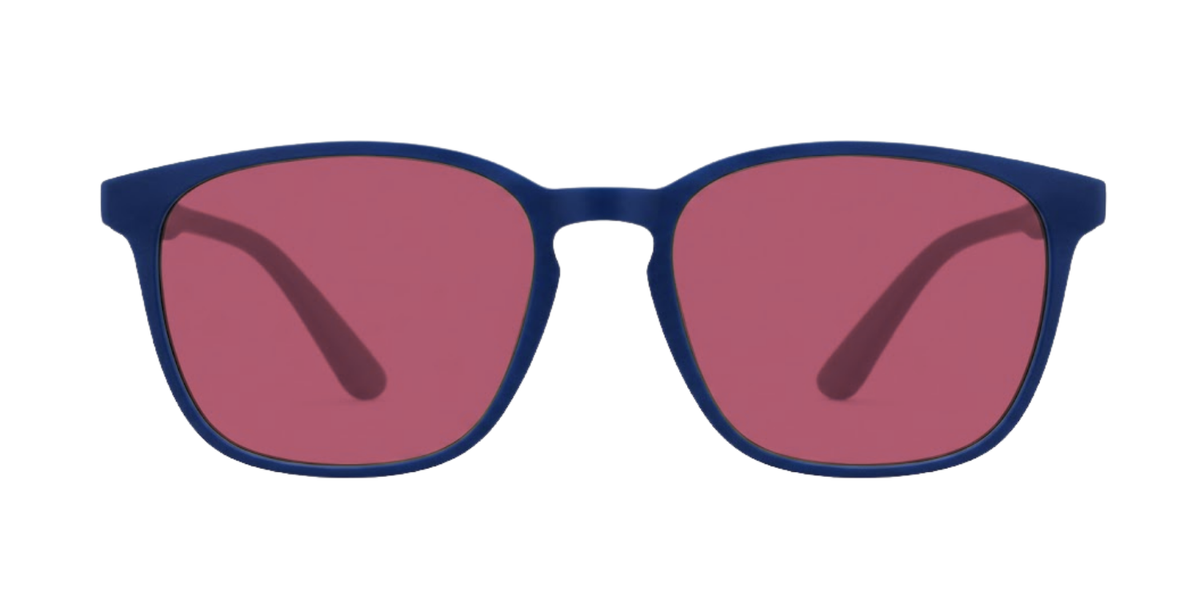 Matte Navy Blue Full Rim Round Magneto Eyeglasses
