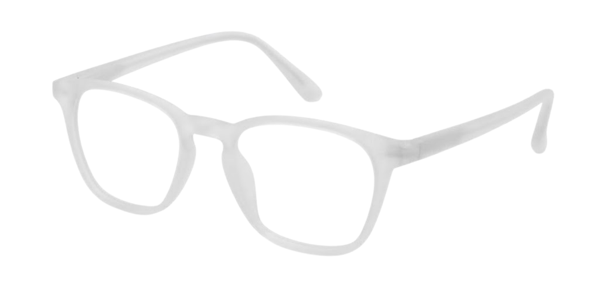 White Full Rim Round Magneto Eyeglasses