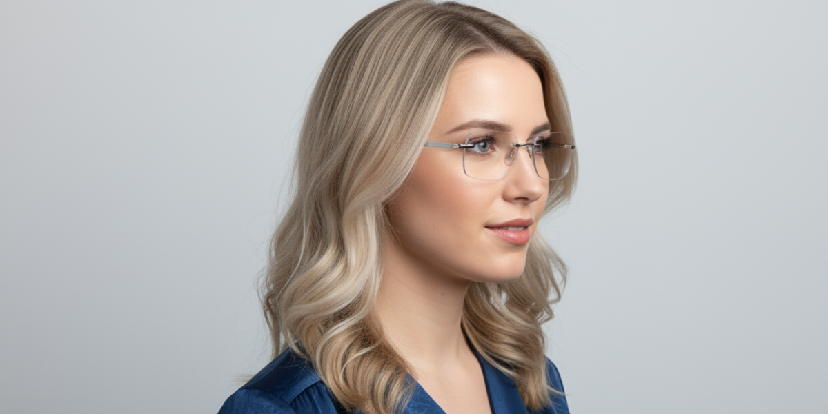 Rimless Rectangle Premium Eyeglasses