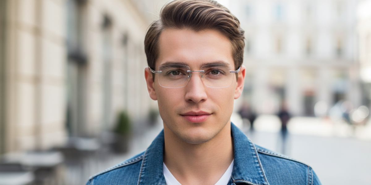 Rimless Rectangle Premium Eyeglasses