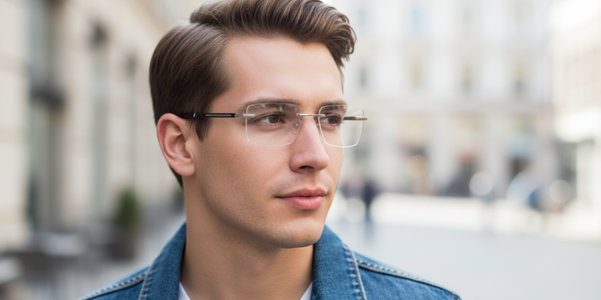 Rimless Rectangle Premium Eyeglasses