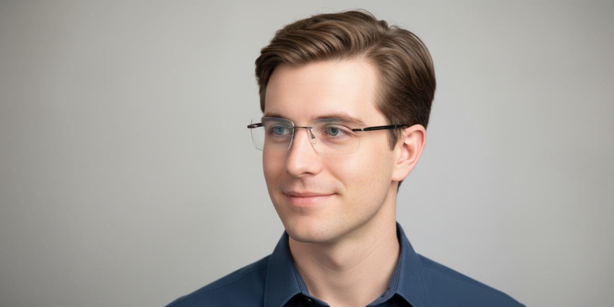 Rimless Rectangle Premium Eyeglasses