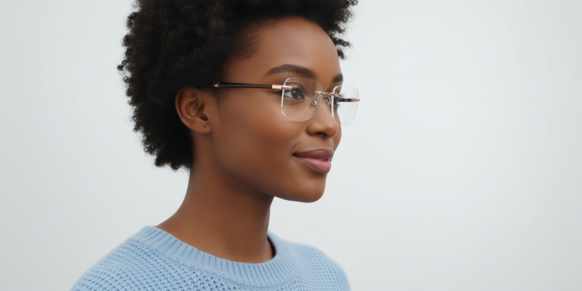 Rimless Rectangle Premium Eyeglasses