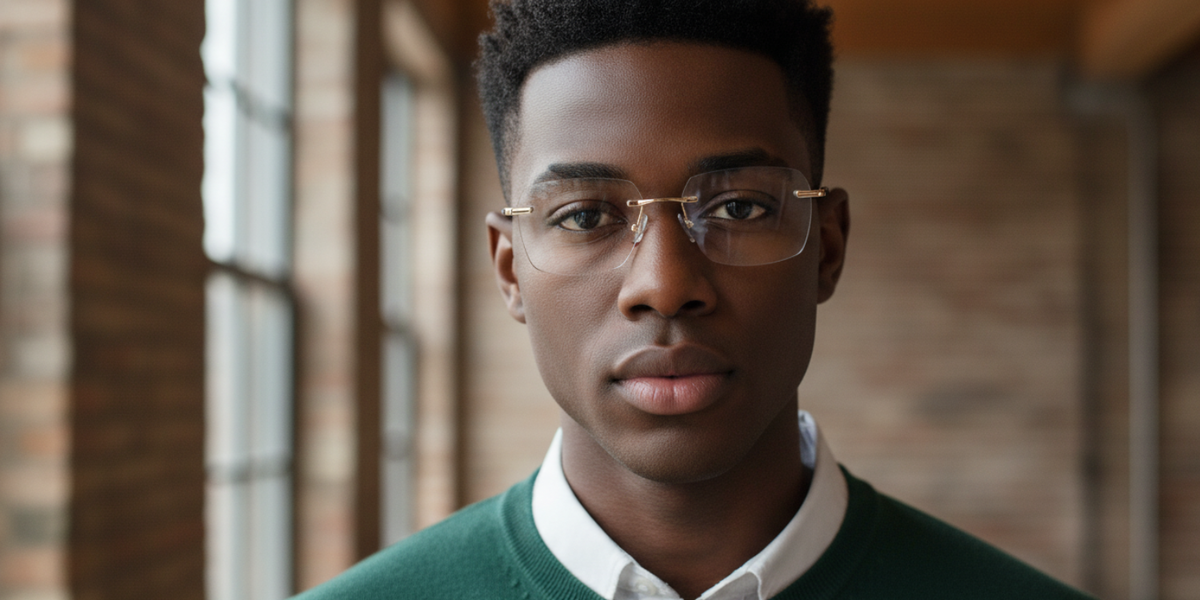 Rimless Rectangle Premium Eyeglasses