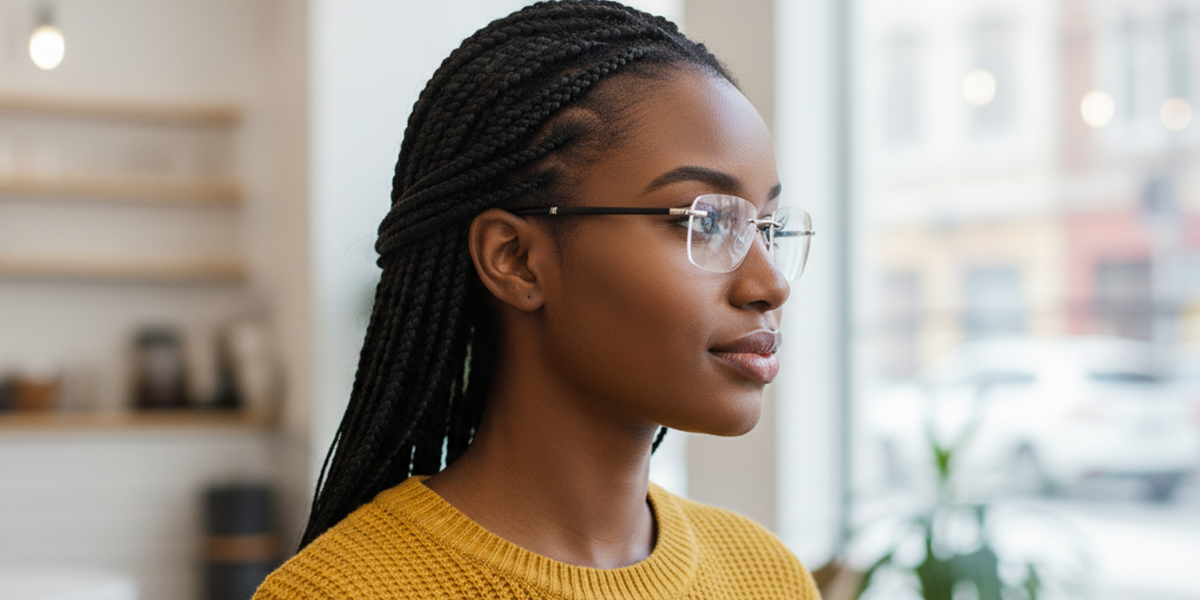 Rimless Rectangle Premium Eyeglasses