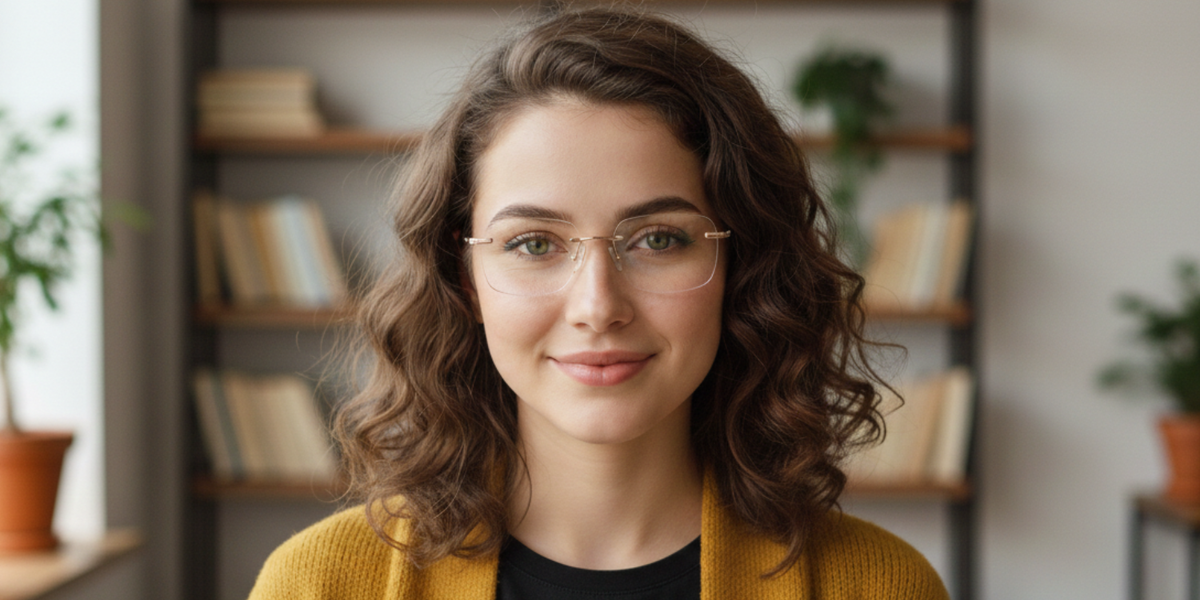 Rimless Rectangle Premium Eyeglasses