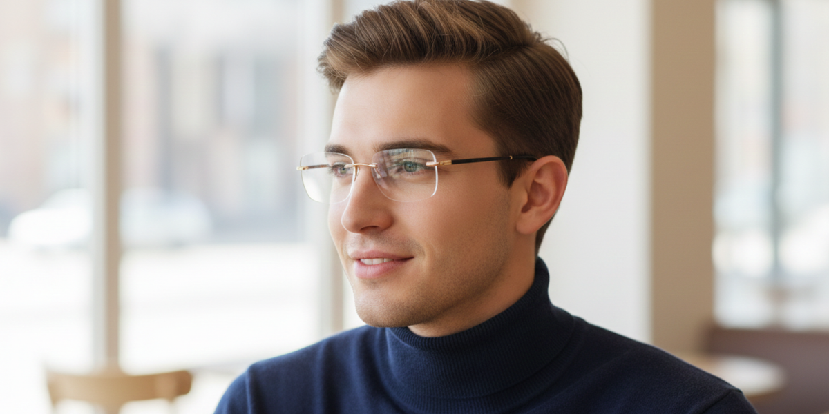 Rimless Rectangle Premium Eyeglasses