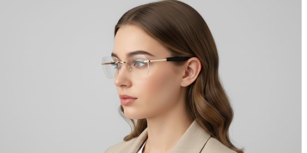 Rimless Cat Eye Premium Eyeglasses