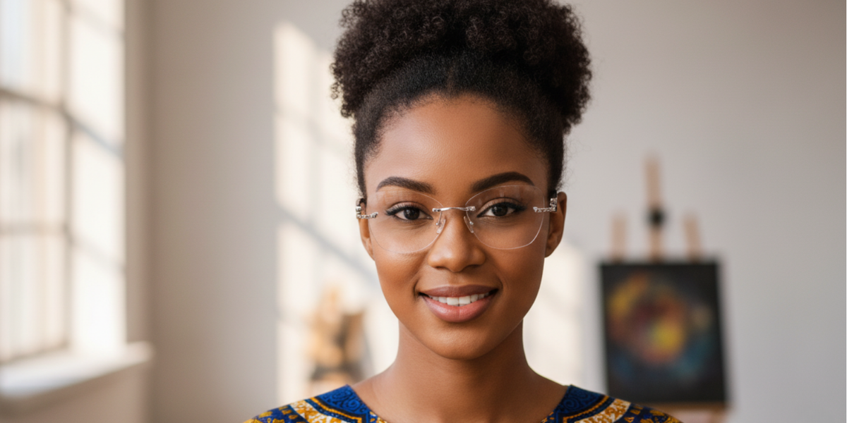 Rimless Cat Eye Premium Eyeglasses