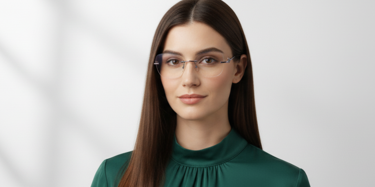 Rimless Cat Eye Premium Eyeglasses