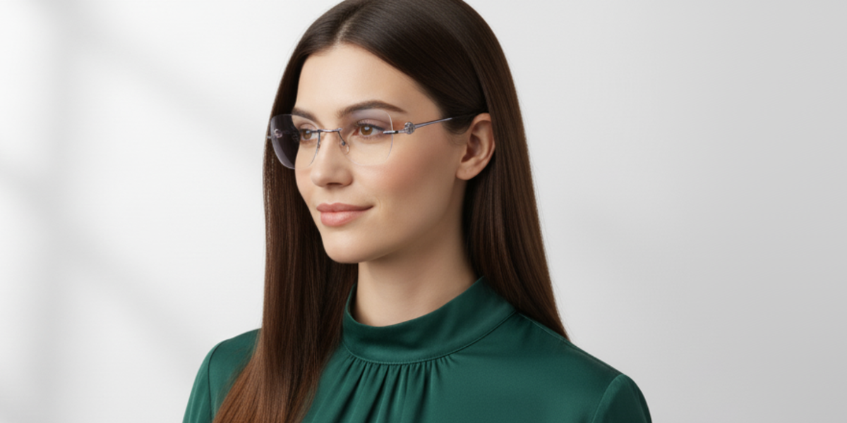 Rimless Cat Eye Premium Eyeglasses