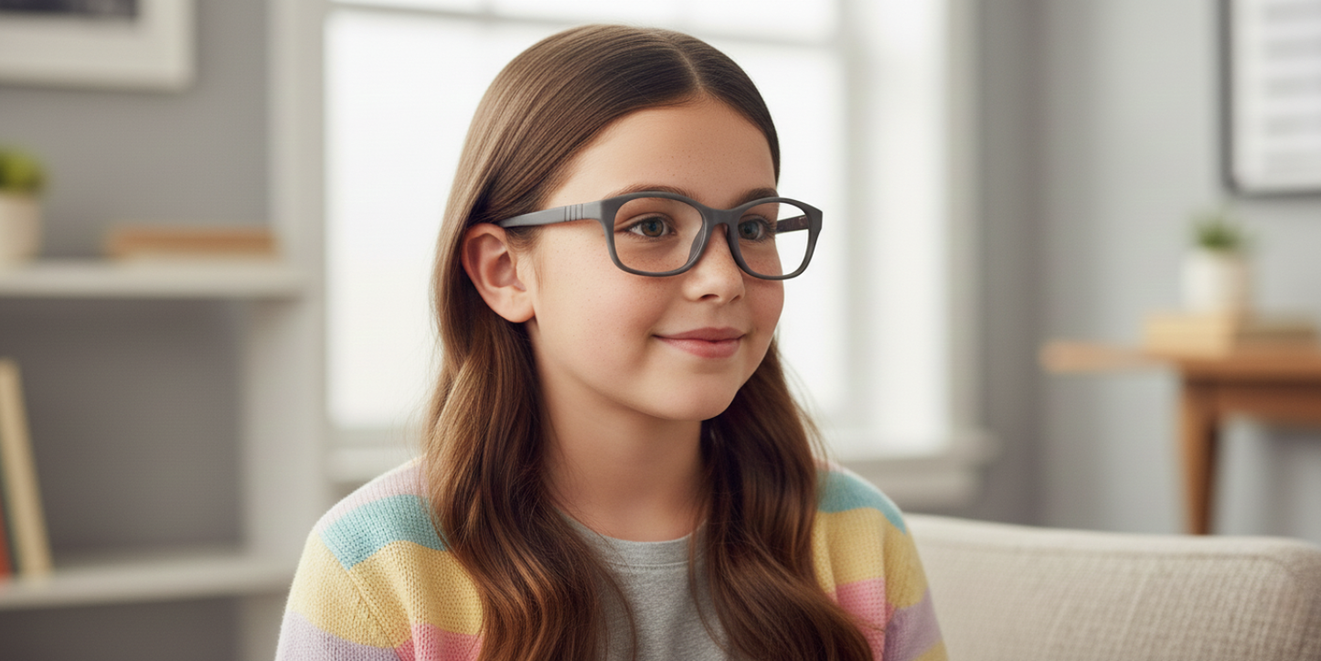 Full Rim Rectangle Magneto Classic Kids Eyeglasses