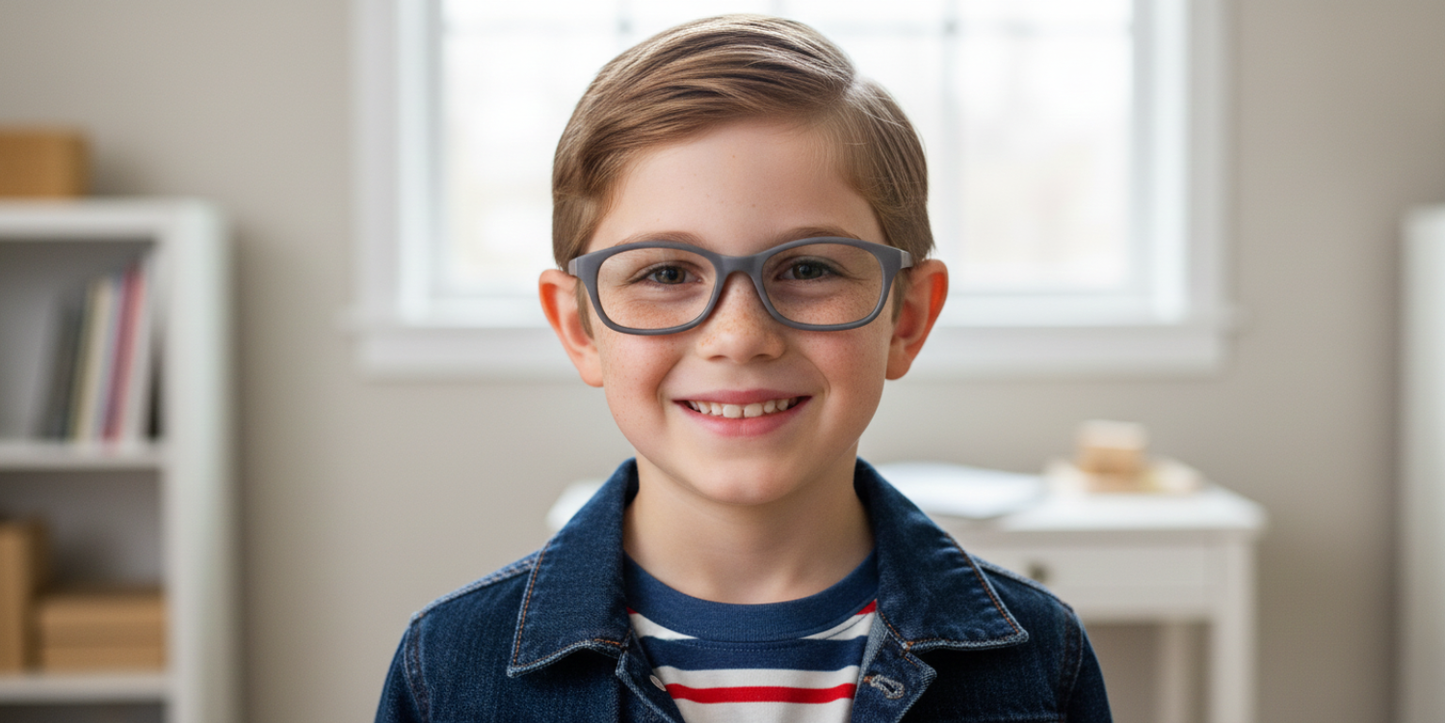 Full Rim Rectangle Magneto Classic Kids Eyeglasses