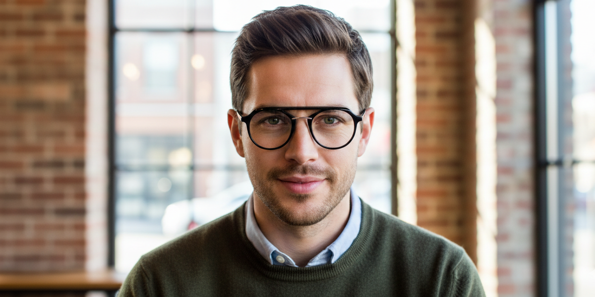 Full Rim Double Bridge Round Aviator Classic Eyeglasses