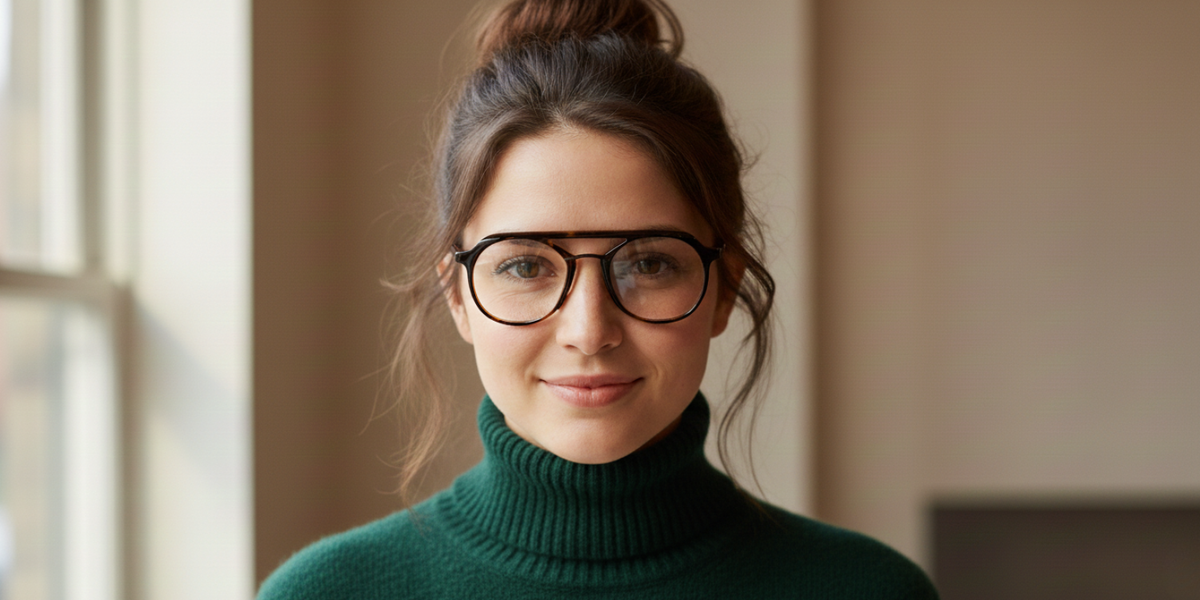 Full Rim Double Bridge Round Aviator Classic Eyeglasses