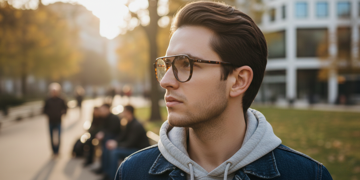 Full Rim Double Bridge Round Aviator Classic Eyeglasses