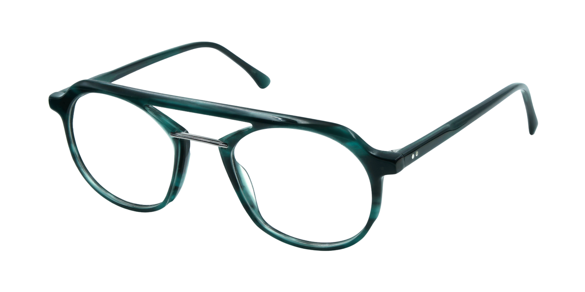 Full Rim Double Bridge Round Aviator Classic Eyeglasses