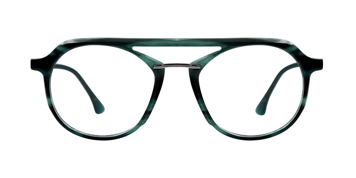 Full Rim Double Bridge Round Aviator Classic Eyeglasses