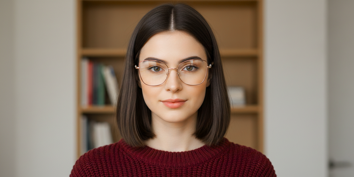Full Rim Cat Eye Classic Eyeglasses with Sparkling Temple