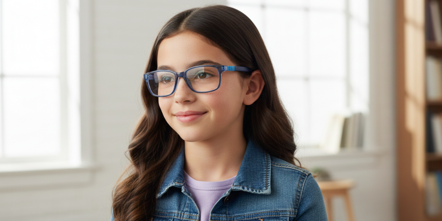 Full Rim Rectangle Magneto Classic Kids Eyeglasses