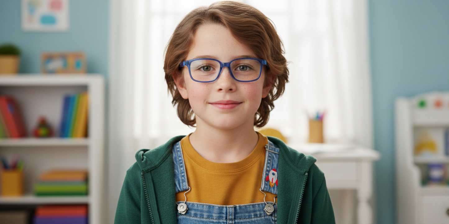 Full Rim Rectangle Magneto Classic Kids Eyeglasses