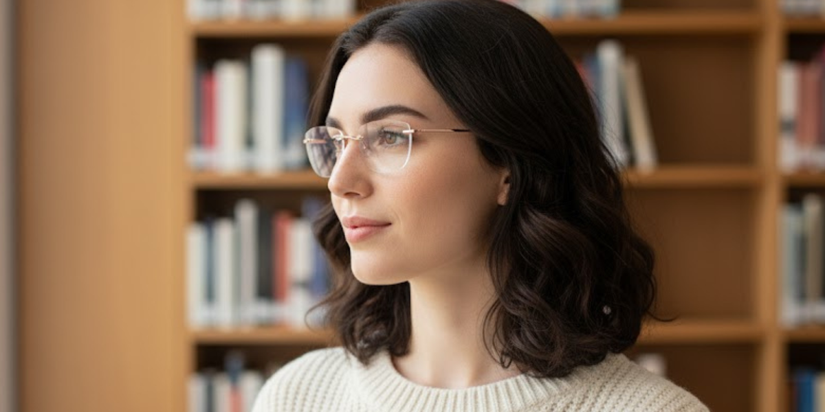 Rimless Cat Eye Premium Eyeglasses
