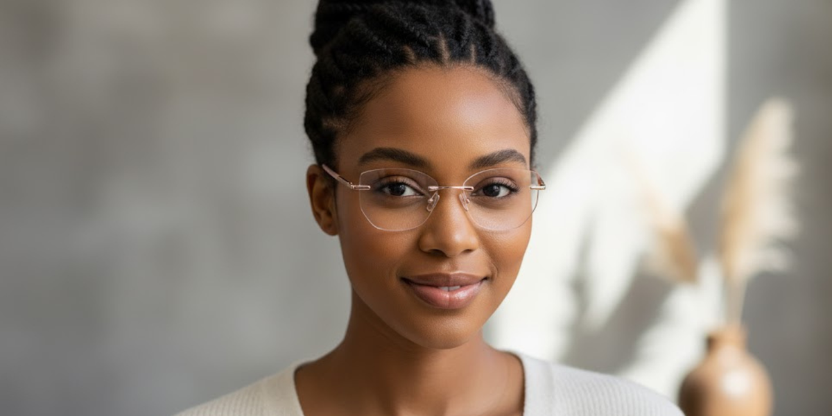 Rimless Cat Eye Premium Eyeglasses