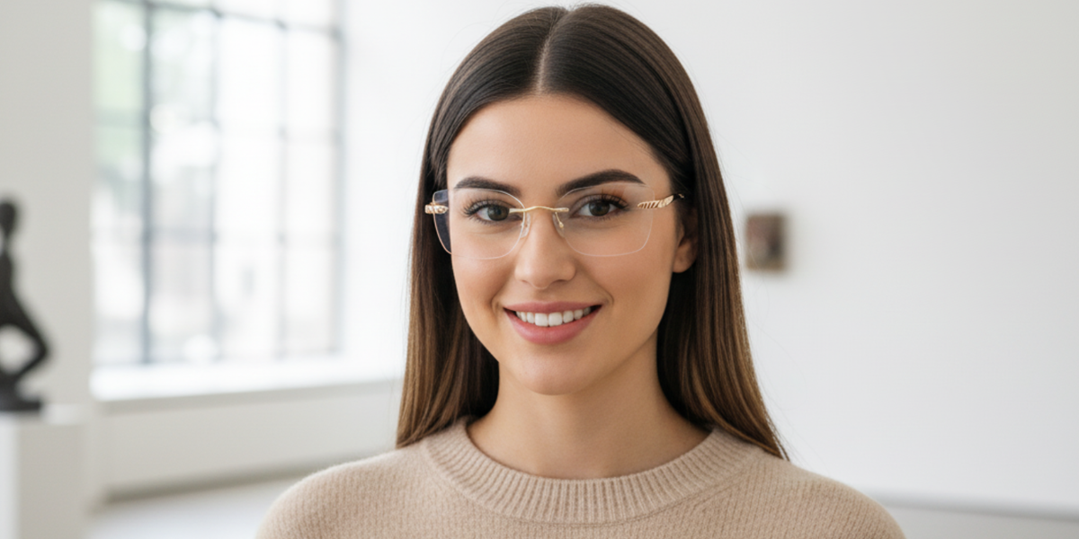 Rimless Cat Eye Premium Eyeglasses