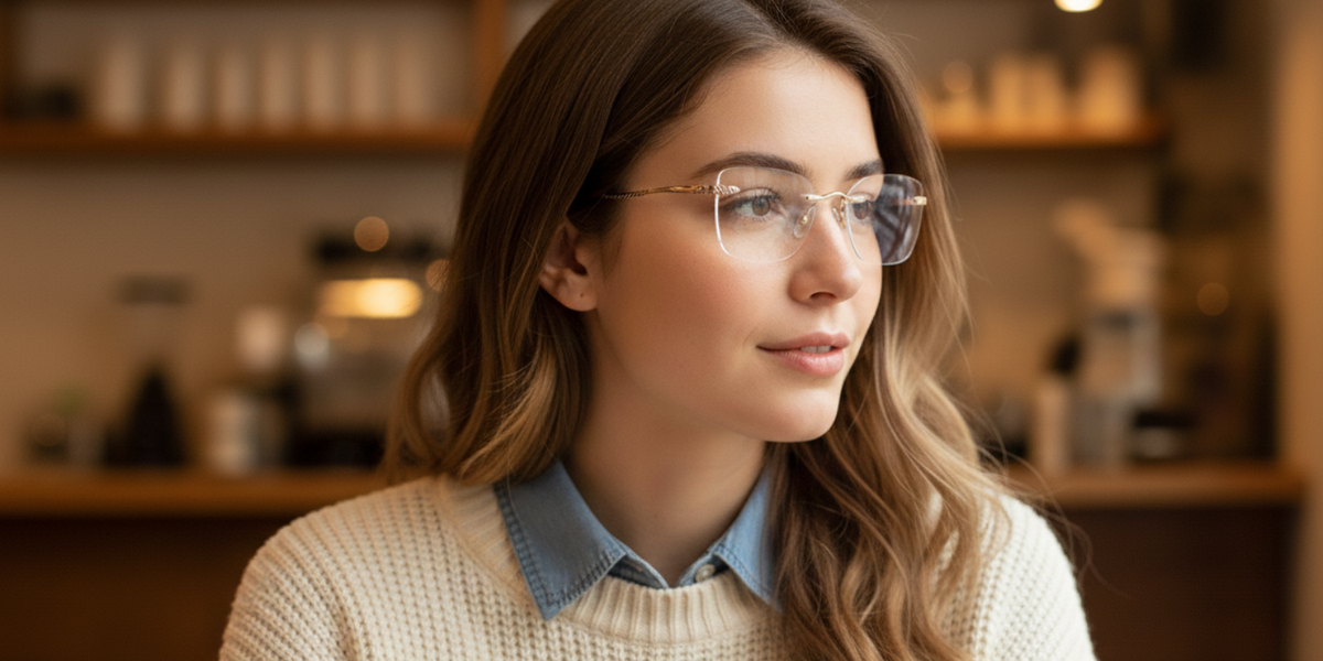 Rimless Cat Eye Premium Eyeglasses
