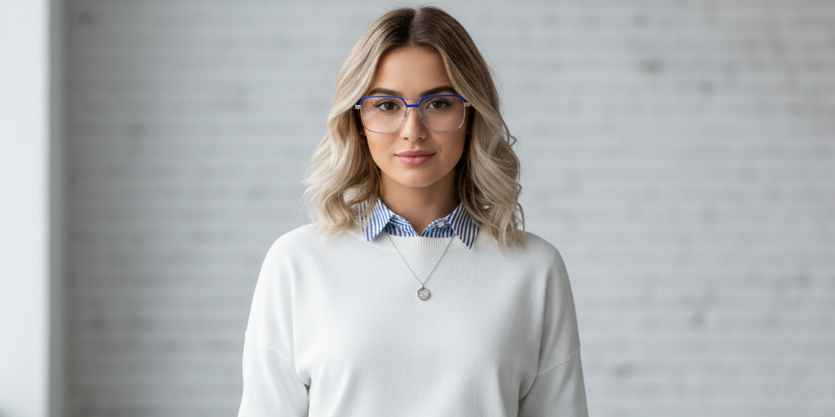 Full Rim Double Bridge Rectangle Classic Eyeglasses