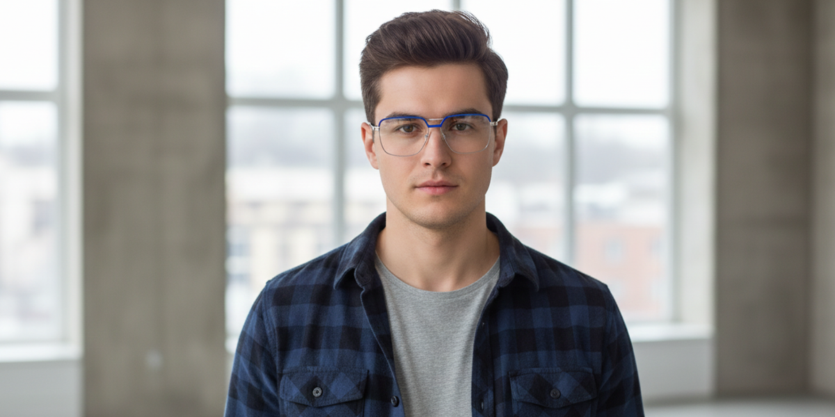 Full Rim Double Bridge Rectangle Classic Eyeglasses