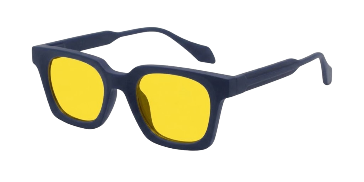 Matte Navy Blue Full Rim Rectangle Magneto Eyeglasses