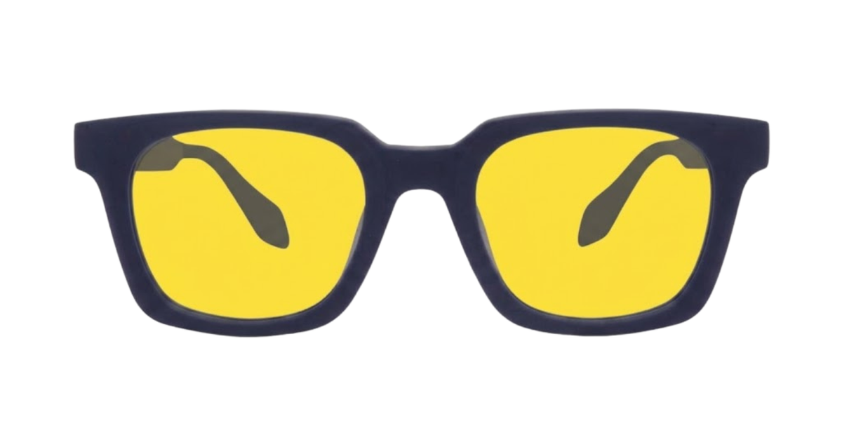 Matte Navy Blue Full Rim Rectangle Magneto Eyeglasses