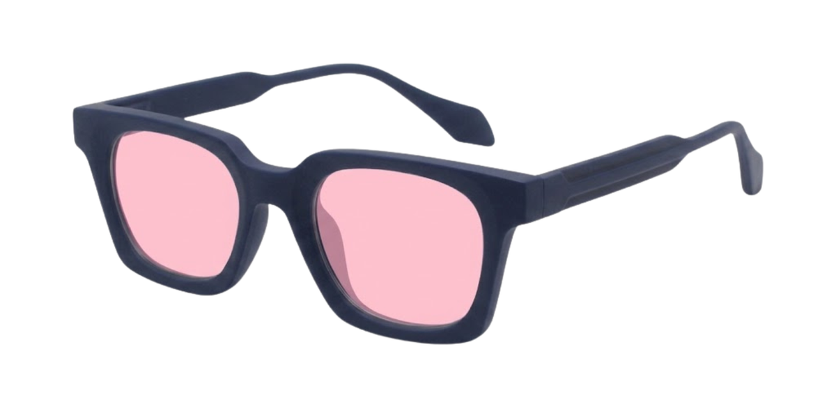 Matte Navy Blue Full Rim Rectangle Magneto Eyeglasses