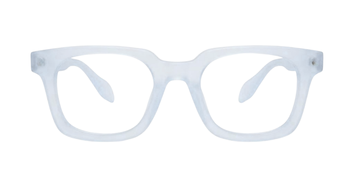 Light Blue Full Rim Square Magneto Eyeglasses