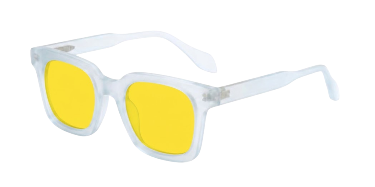 Light Blue Full Rim Rectangle Magneto Eyeglasses
