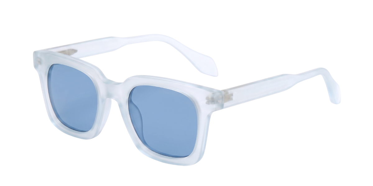 Light Blue Full Rim Rectangle Magneto Eyeglasses