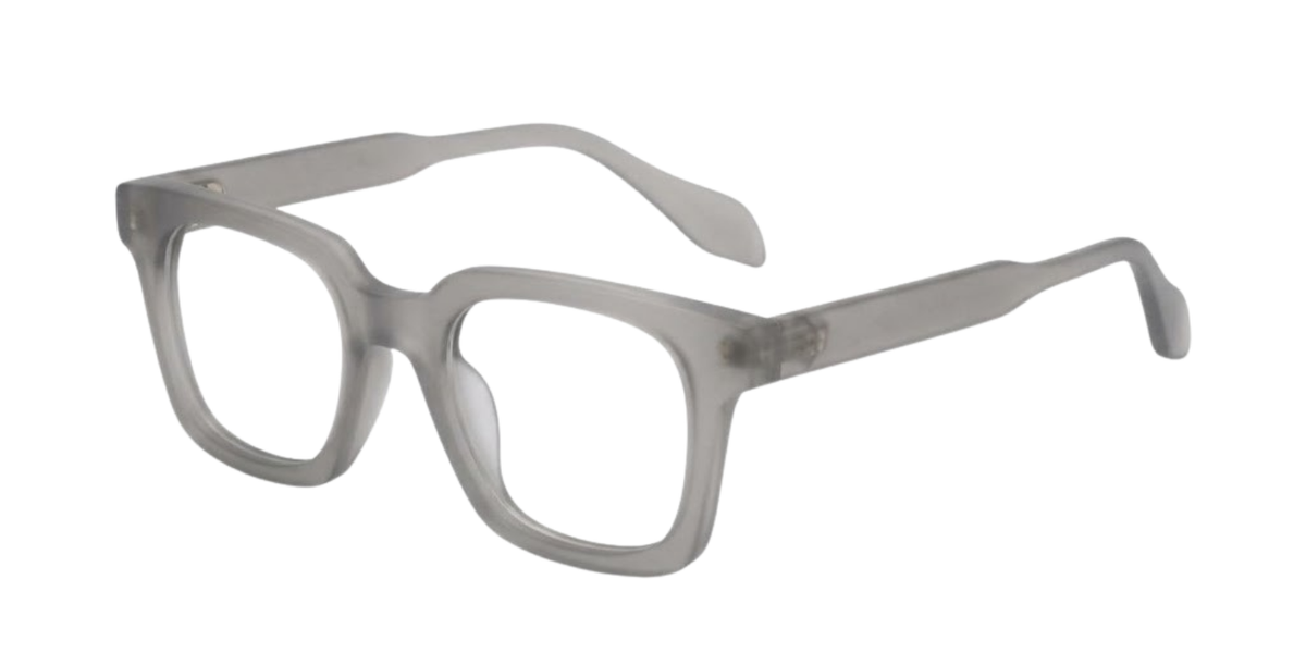 Light Grey Full Rim Square Magneto Eyeglasses