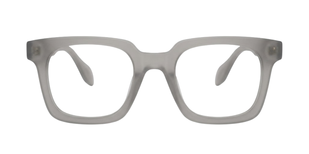 Light Grey Full Rim Square Magneto Eyeglasses