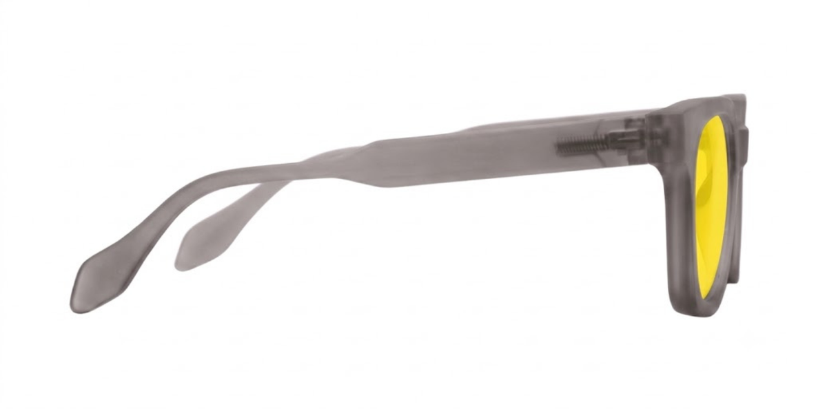 Light Grey Full Rim Rectangle Magneto Eyeglasses