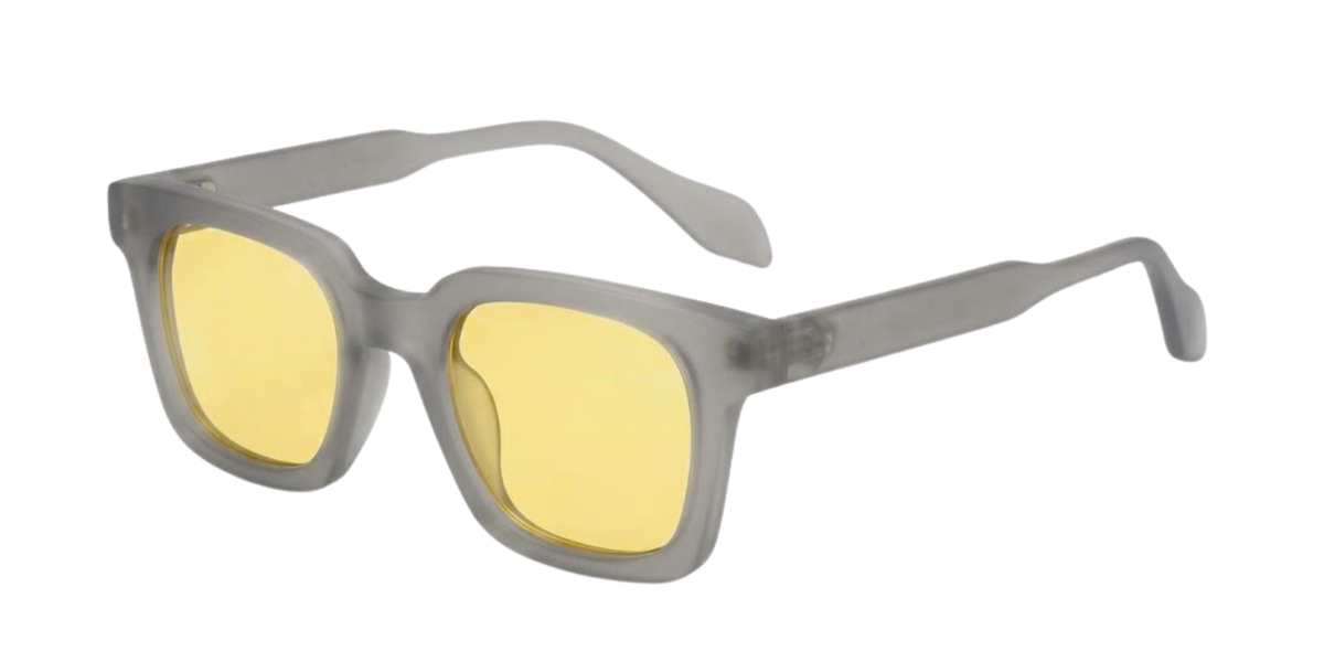Light Grey Full Rim Square Magneto Eyeglasses