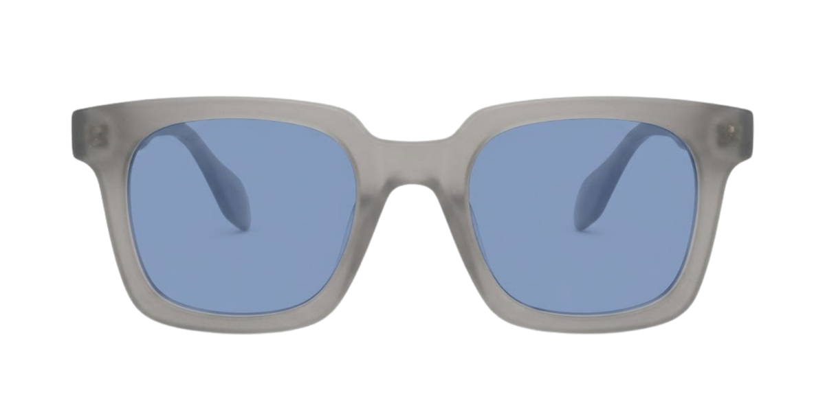 Light Grey Full Rim Square Magneto Eyeglasses