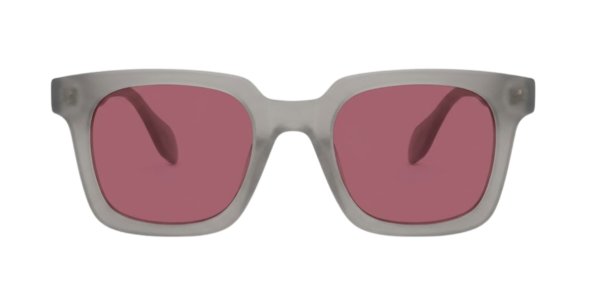 Light Grey Full Rim Square Magneto Eyeglasses