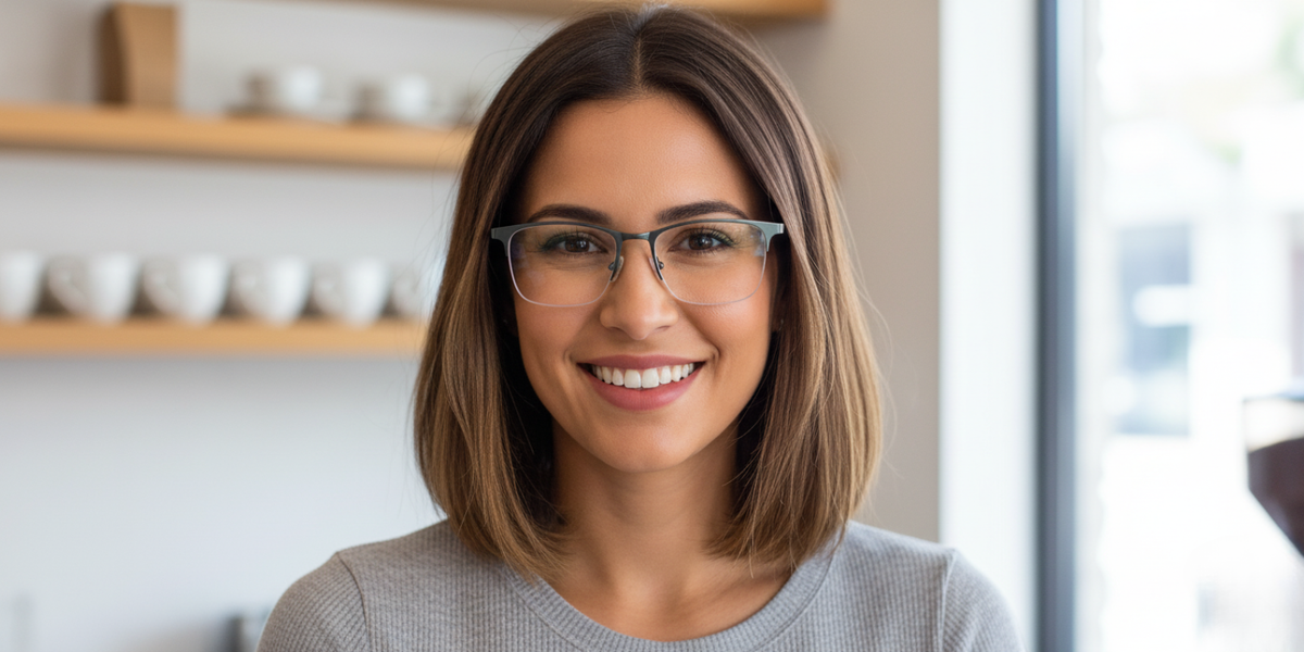 Half Rim Rectangle Classic Eyeglasses